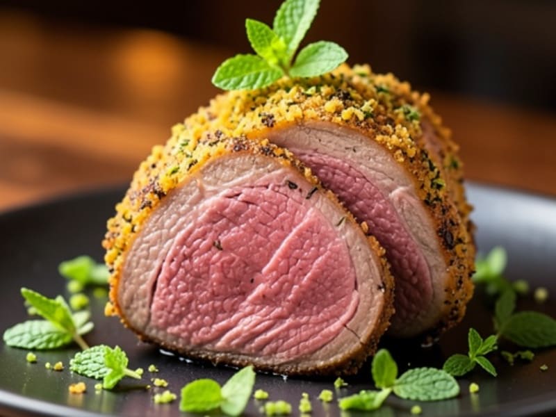 Herb-Crusted Rack of Lamb with Mint Gremolata
