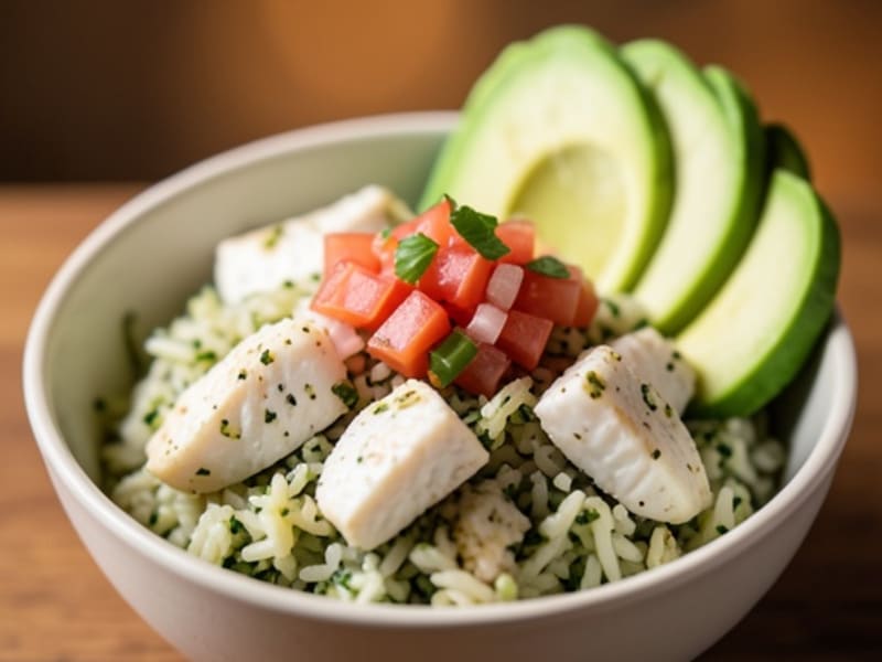 Baja Fish Bowl with Cilantro Lime Rice