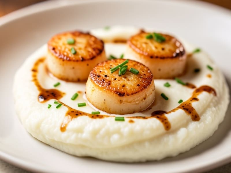 Seared Scallops with Cauliflower Puree