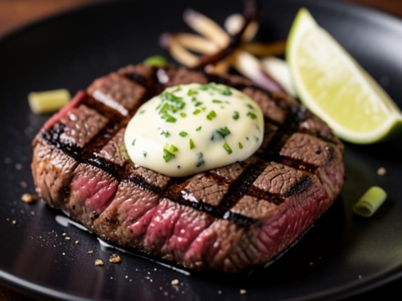 Smoky Chargrilled Sirloin with Charred Scallion Butter