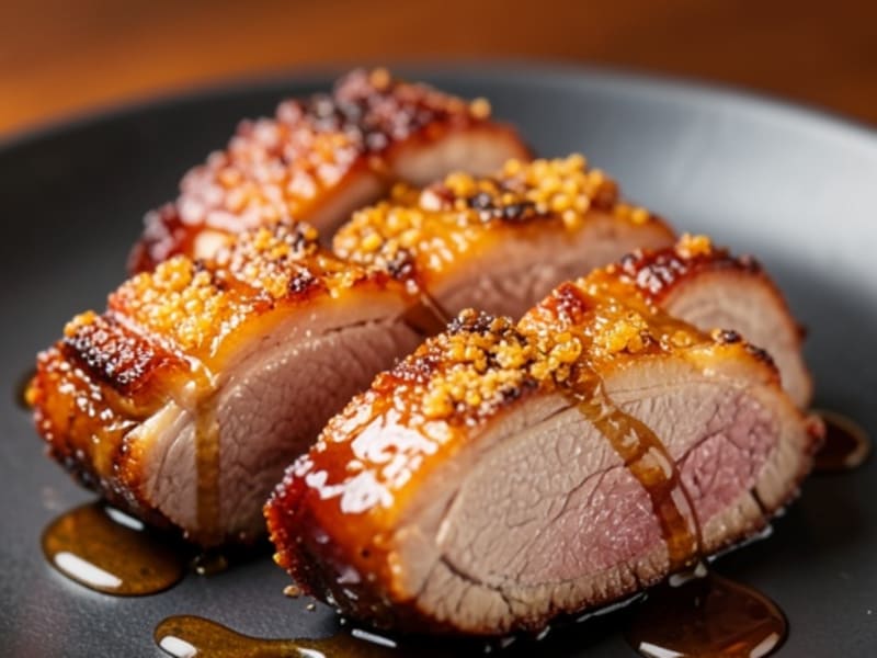 Crispy Pork Belly with Apple Cider Glaze