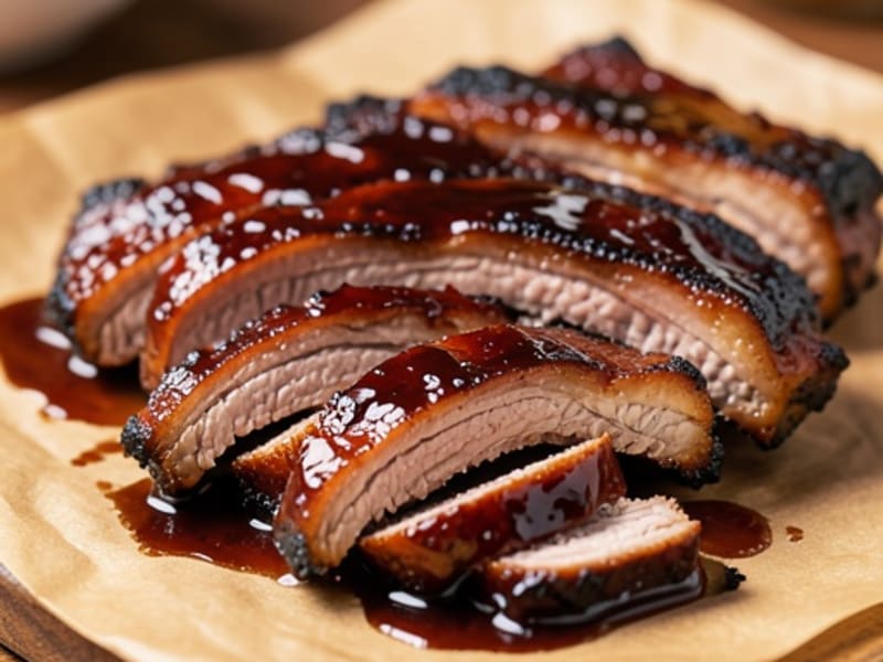 Sticky Baby Back Ribs with Bourbon Barbecue Sauce