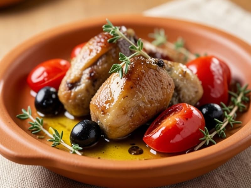 Provencal Braised Rabbit with Olives and Herbs