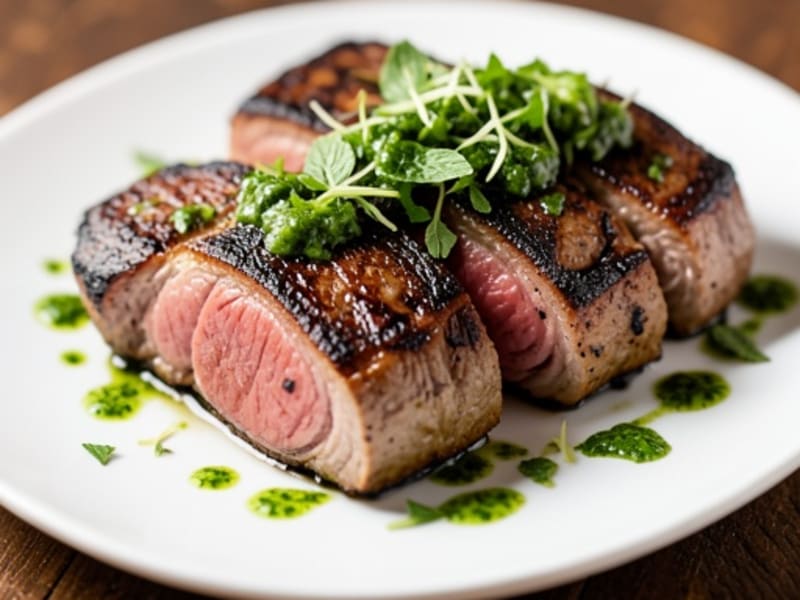 Herb-Crusted Grilled Lamb Chops with Mint Salsa Verde