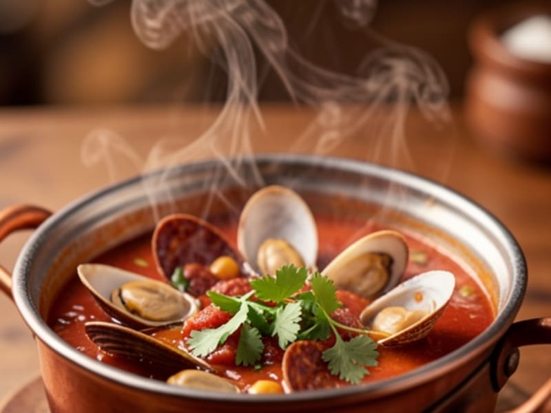 Portuguese Cataplana Clams with Chouriço