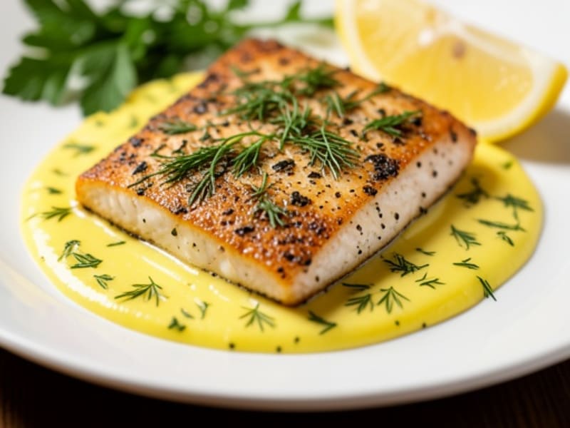 Herb-Crusted Halibut with Lemon Butter