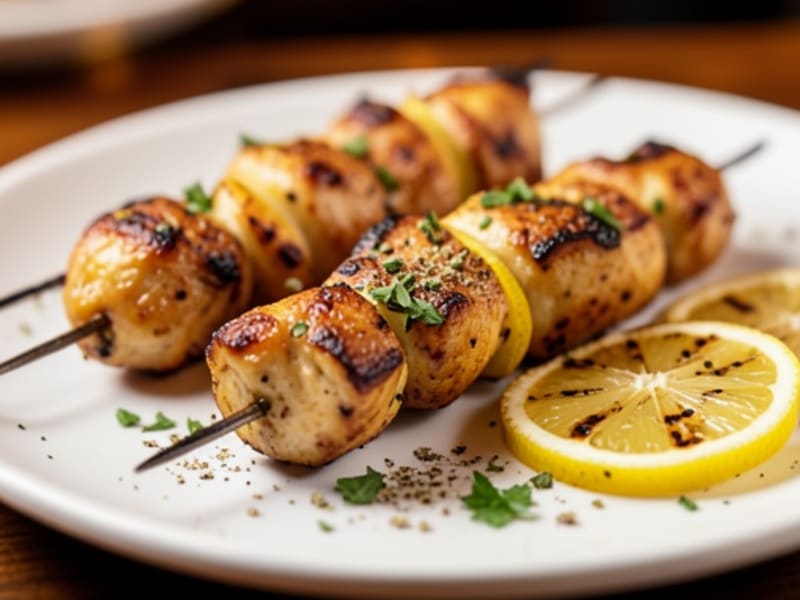 Lemon-Oregano Grilled Chicken Souvlaki