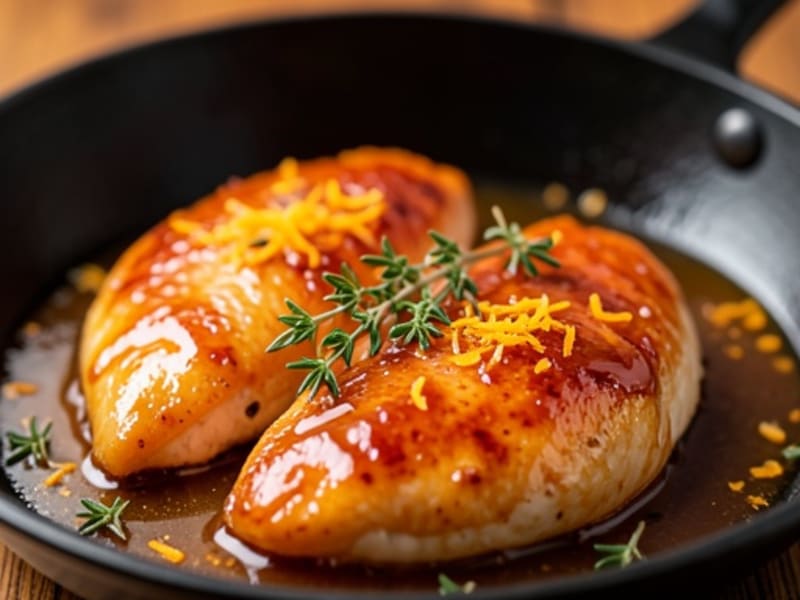 Honey-Citrus Glazed Chicken with Orange and Thyme