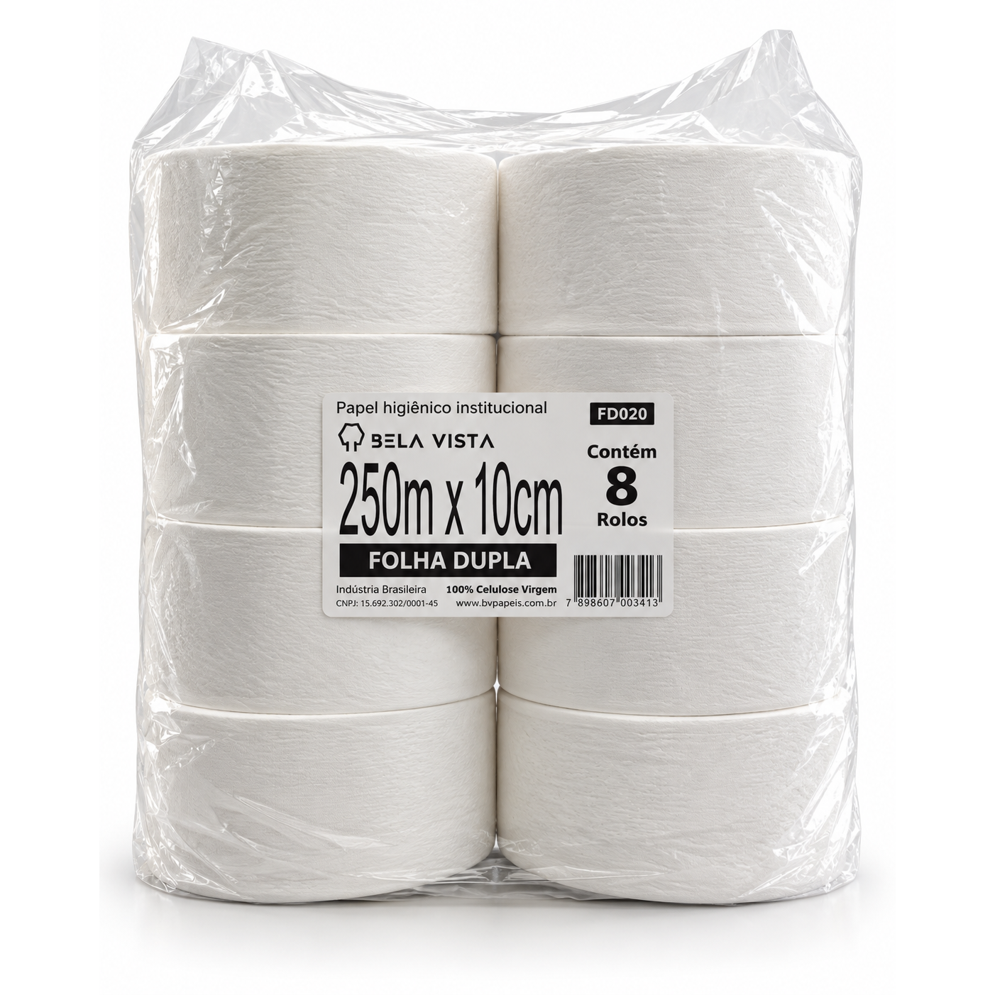 Papel Higiênico Institucional Folha Dupla 8 Rolos 250m
