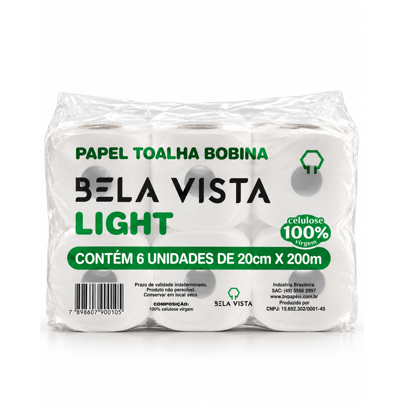 Papel Toalha Bobina Light FD 6 Rolos