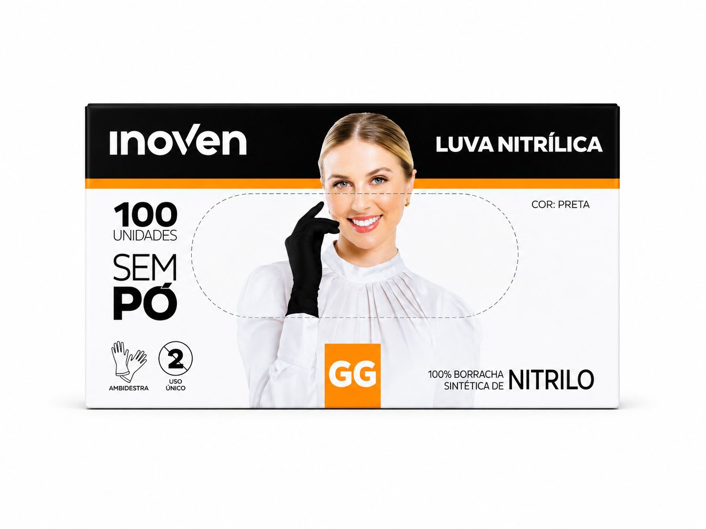 Luva Nitrílica Preta GG