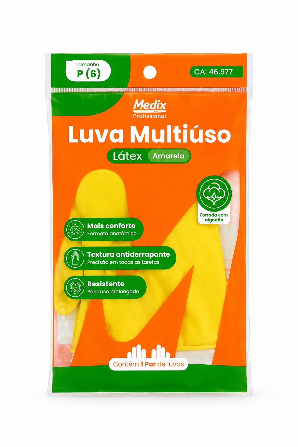 Luva de Limpeza Amarela P