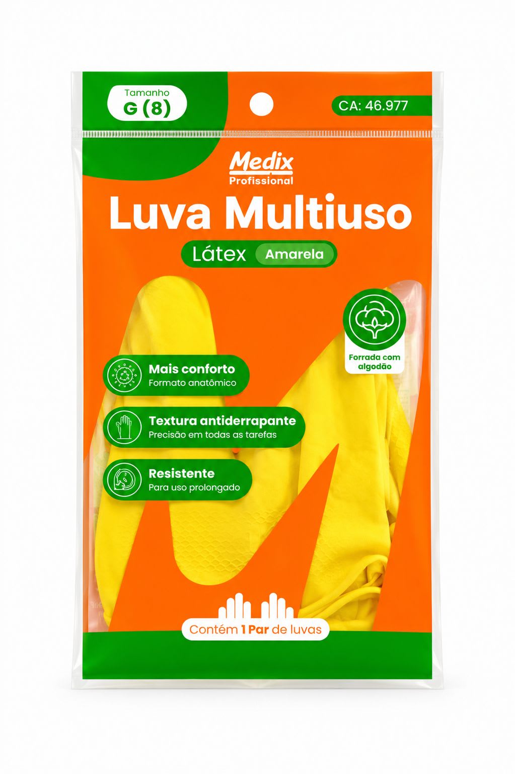 Luva de Limpeza Amarela G