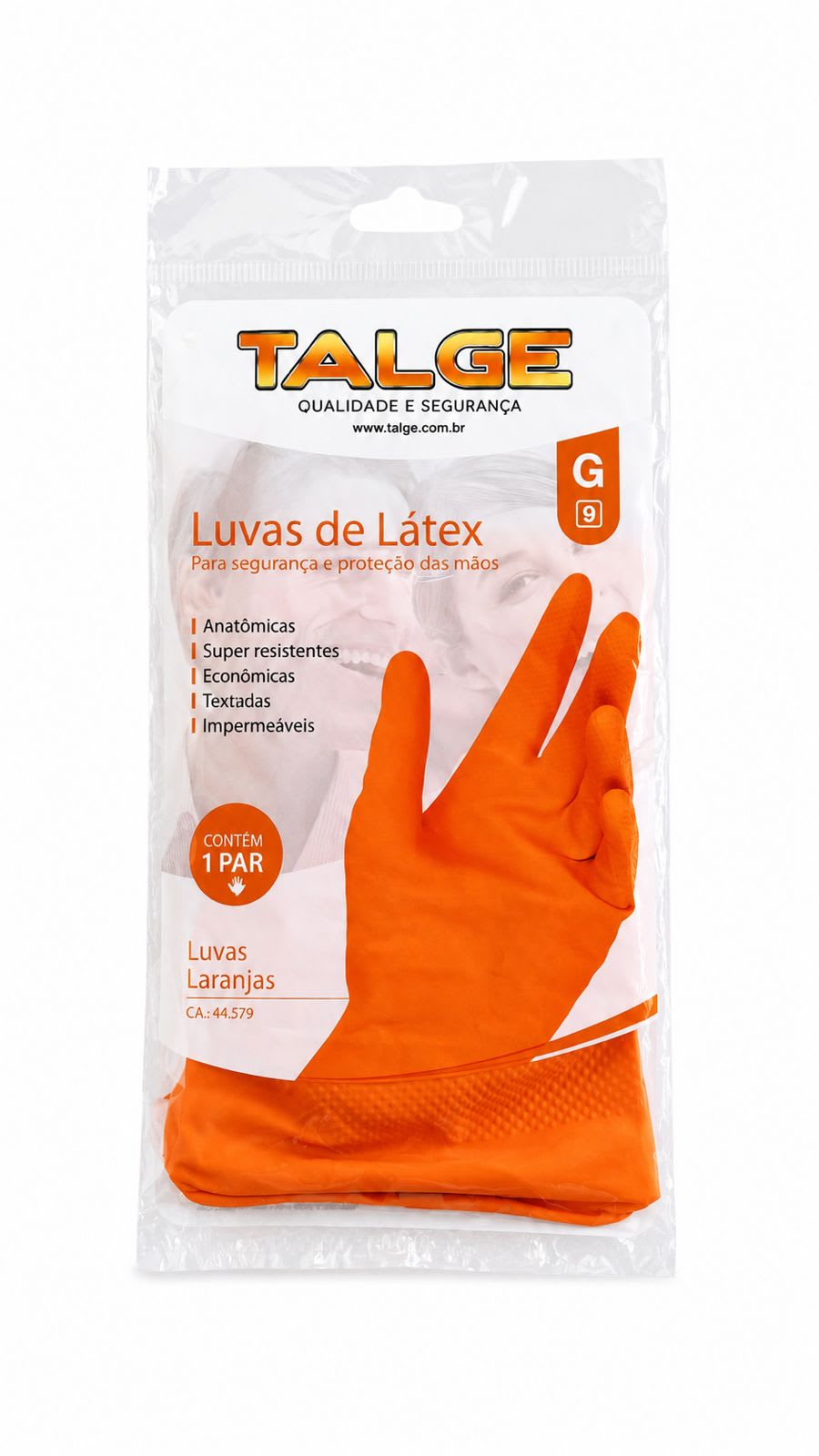 Luva Látex Laranja G