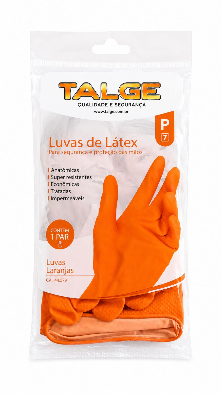 Luva Látex Laranja P