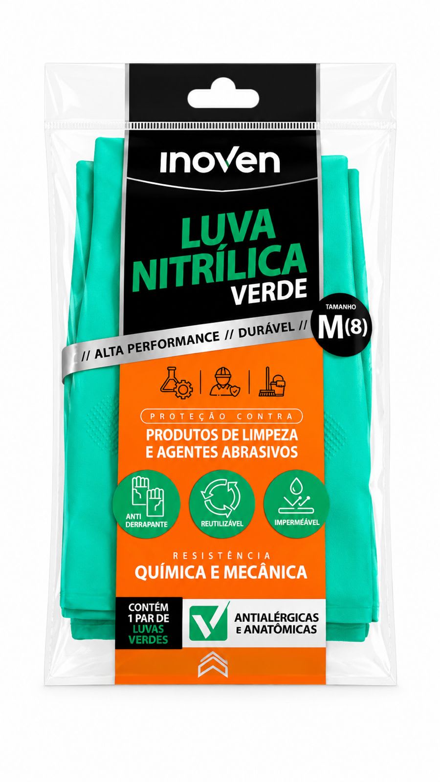 Luva Nitrílica Verde M