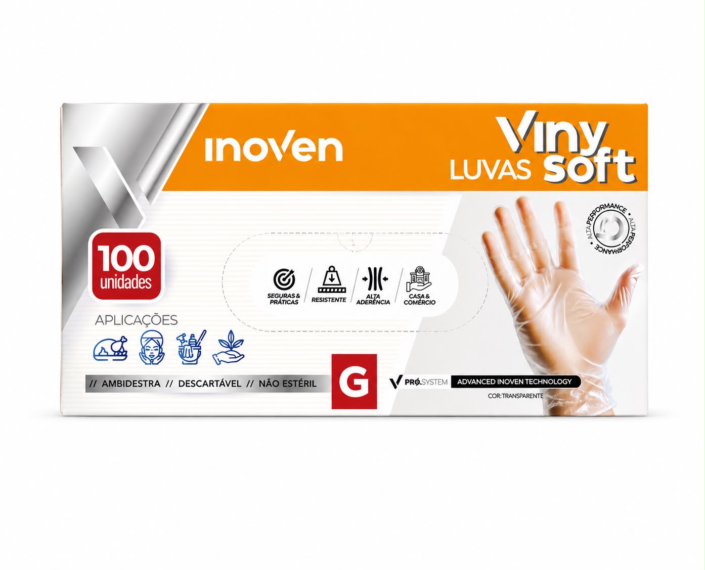 Luva Descartável G Viny Soft