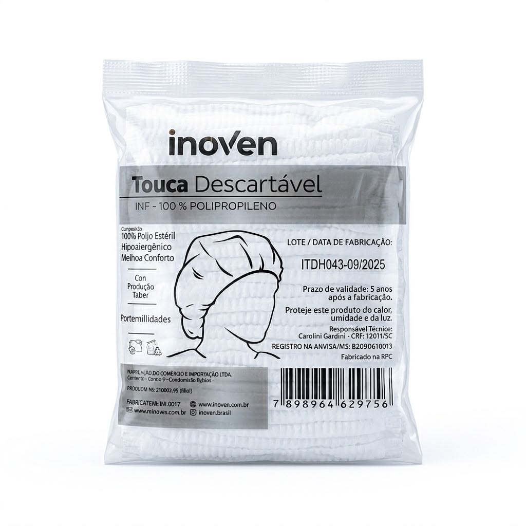 Touca Descartável Sanfona 100un