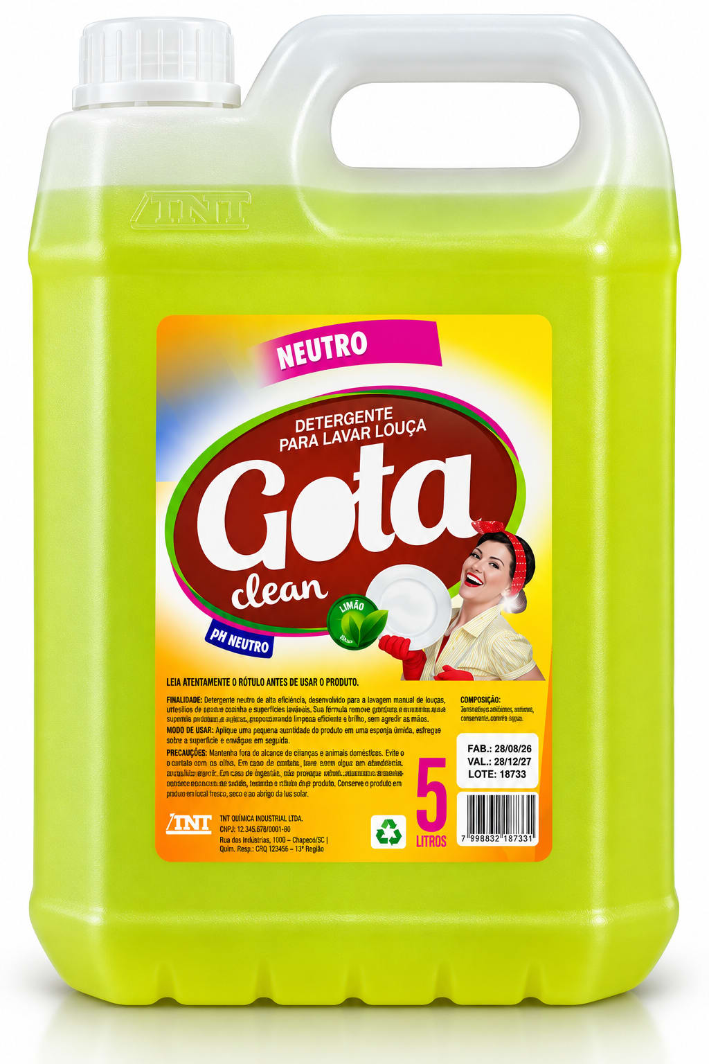 Detergente Louça Neutro Gota 5L