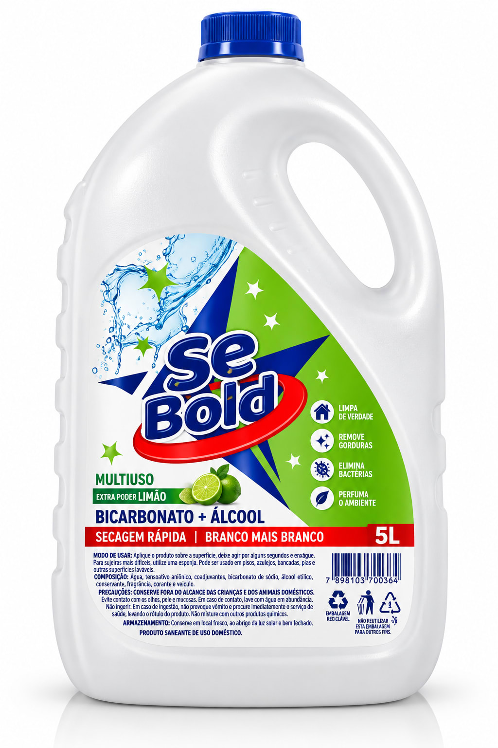 Multiuso C/ Bicarbonato + Álcool 5L