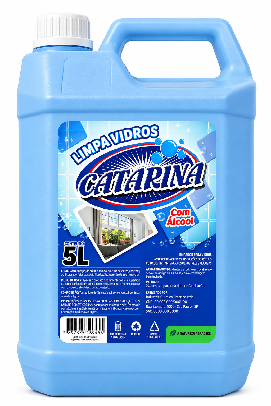 Limpa Vidros Com Álcool 5L