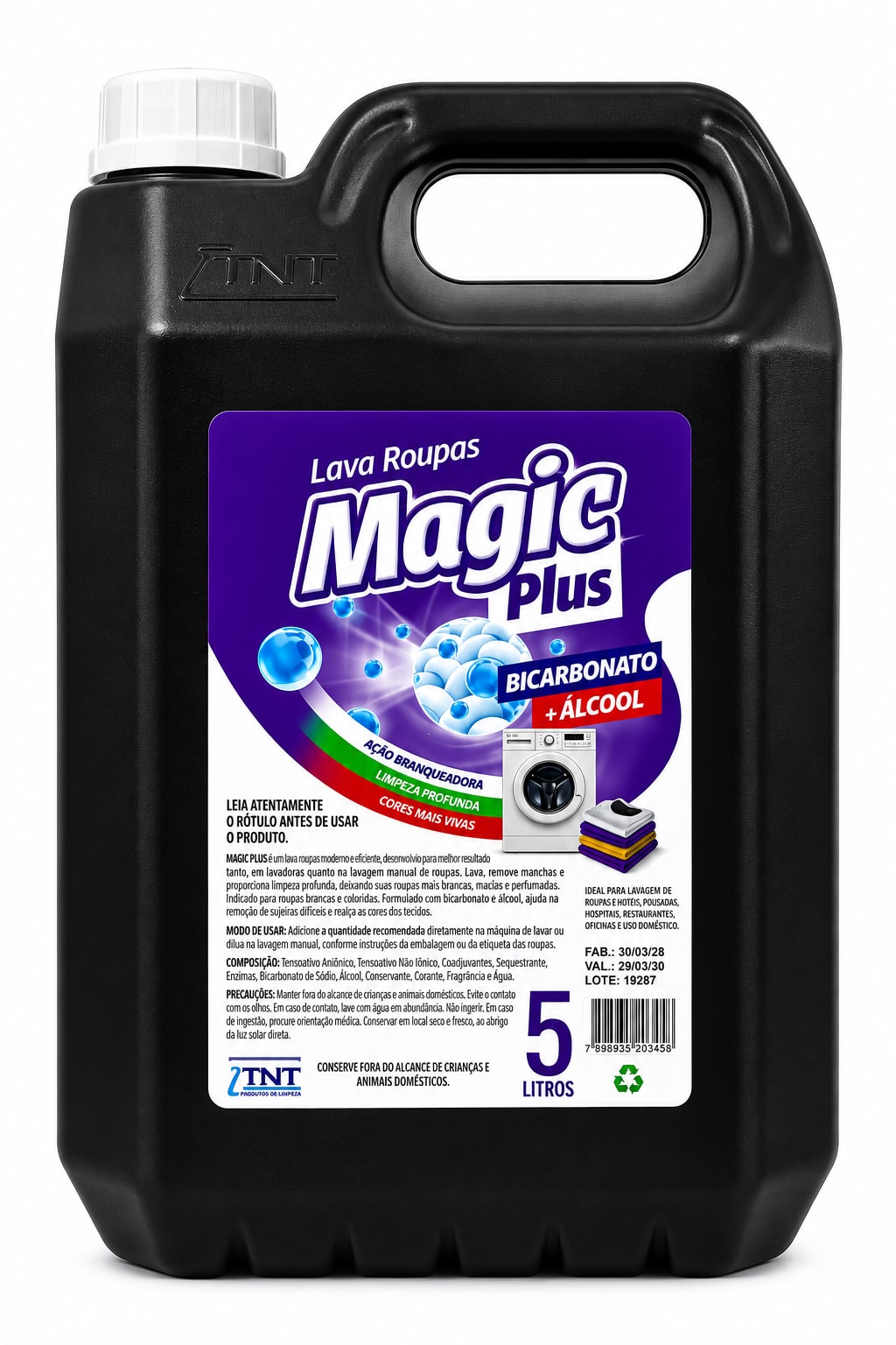 Lava Roupas Líquido Bicarbonato e Álcool 5L