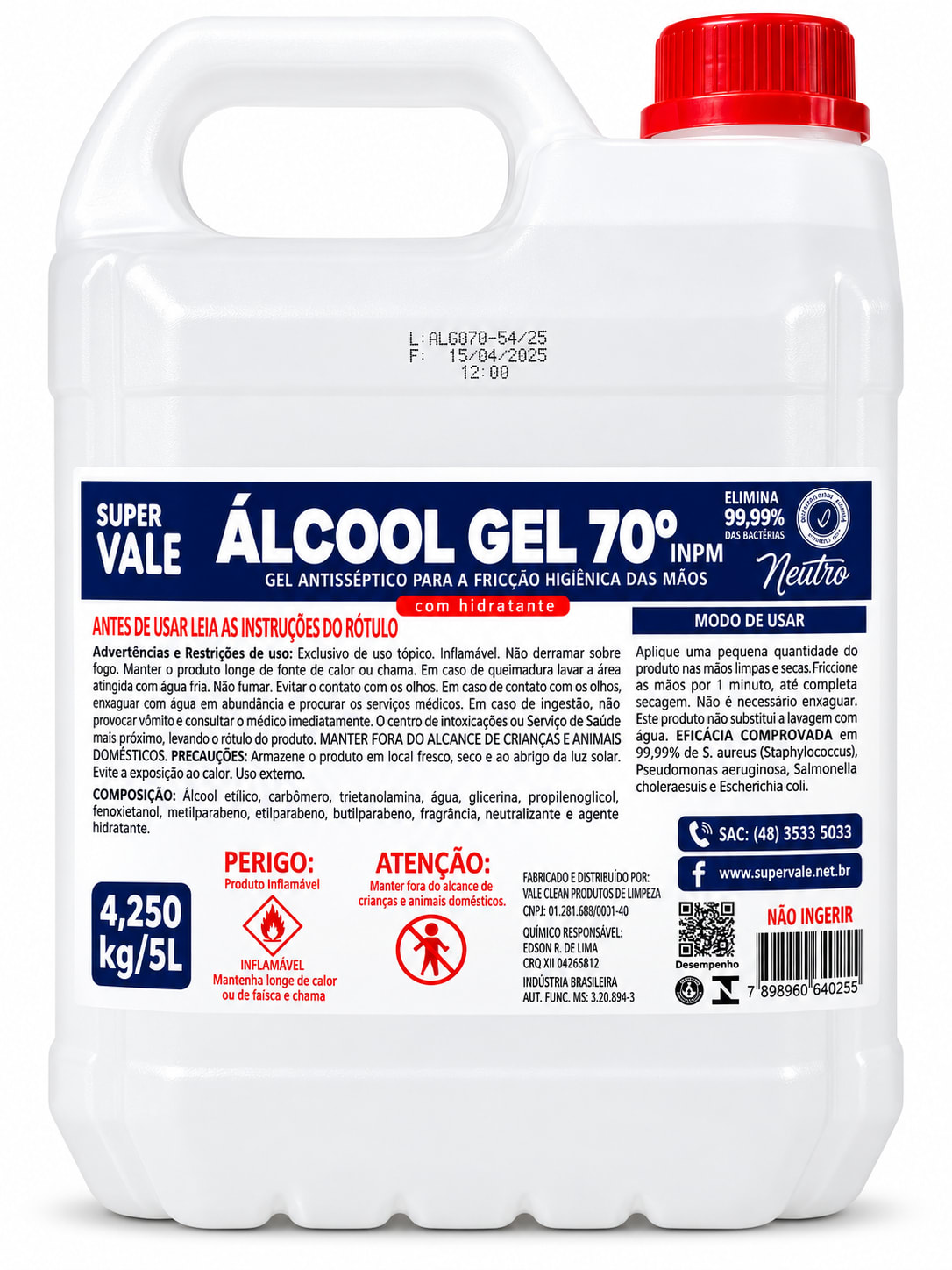 Álcool em Gel 70 5L