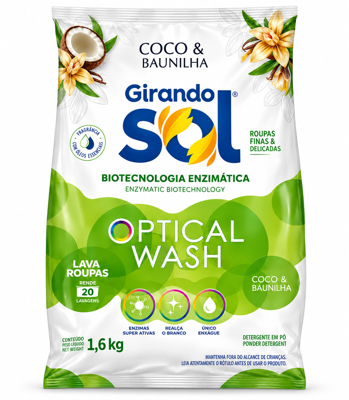 Lava Roupas em Pó Coco e Baunilha 4kg