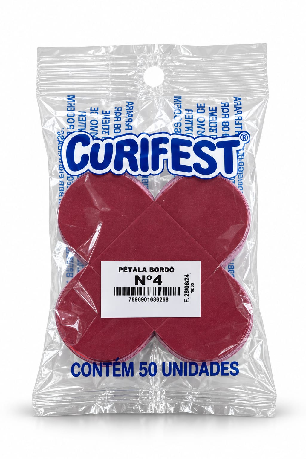 Caixeta Bordô N4 50 unidades Curifest