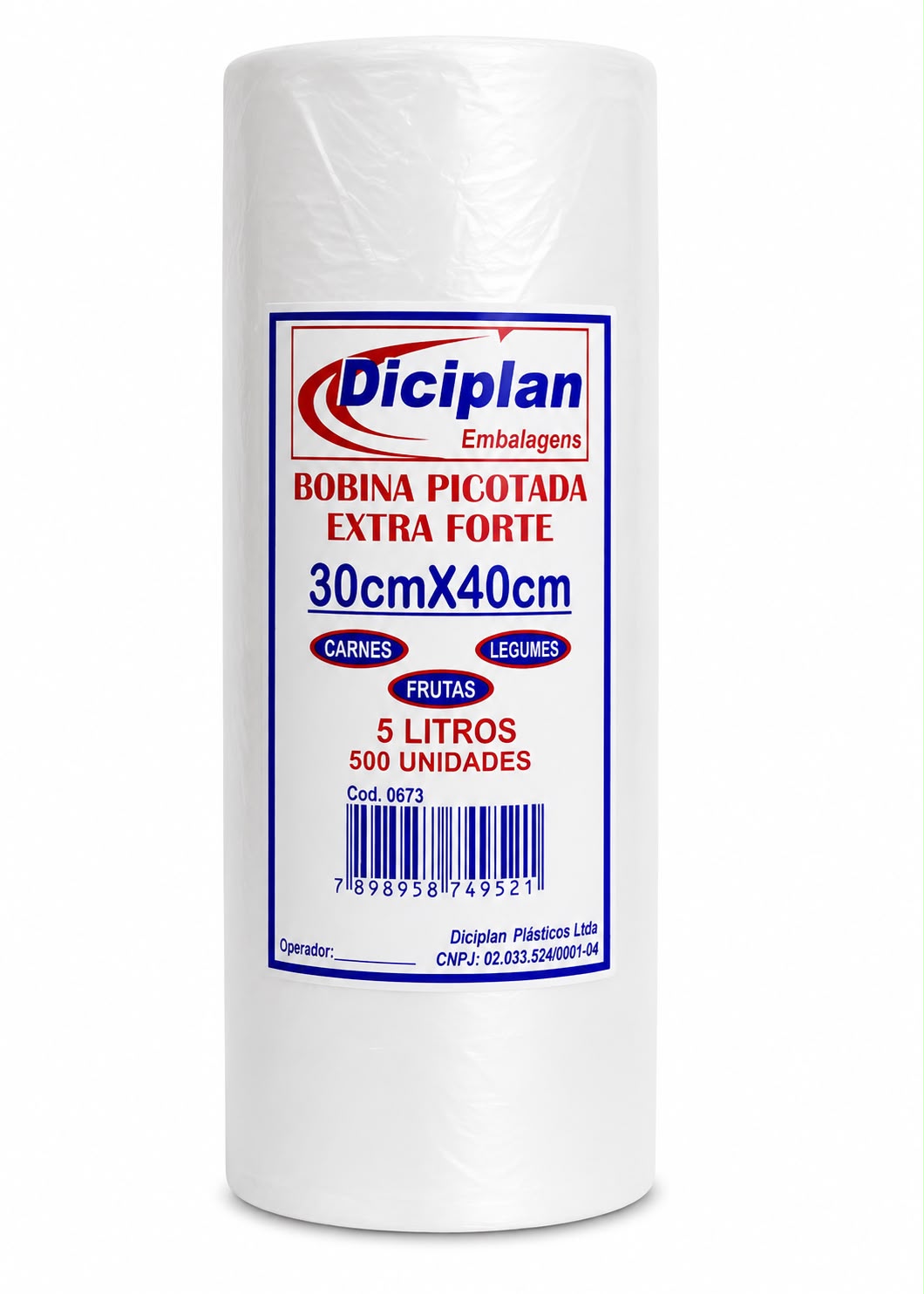 Bobina Picotada 30x40 5L Extra Forte Rolo 500un