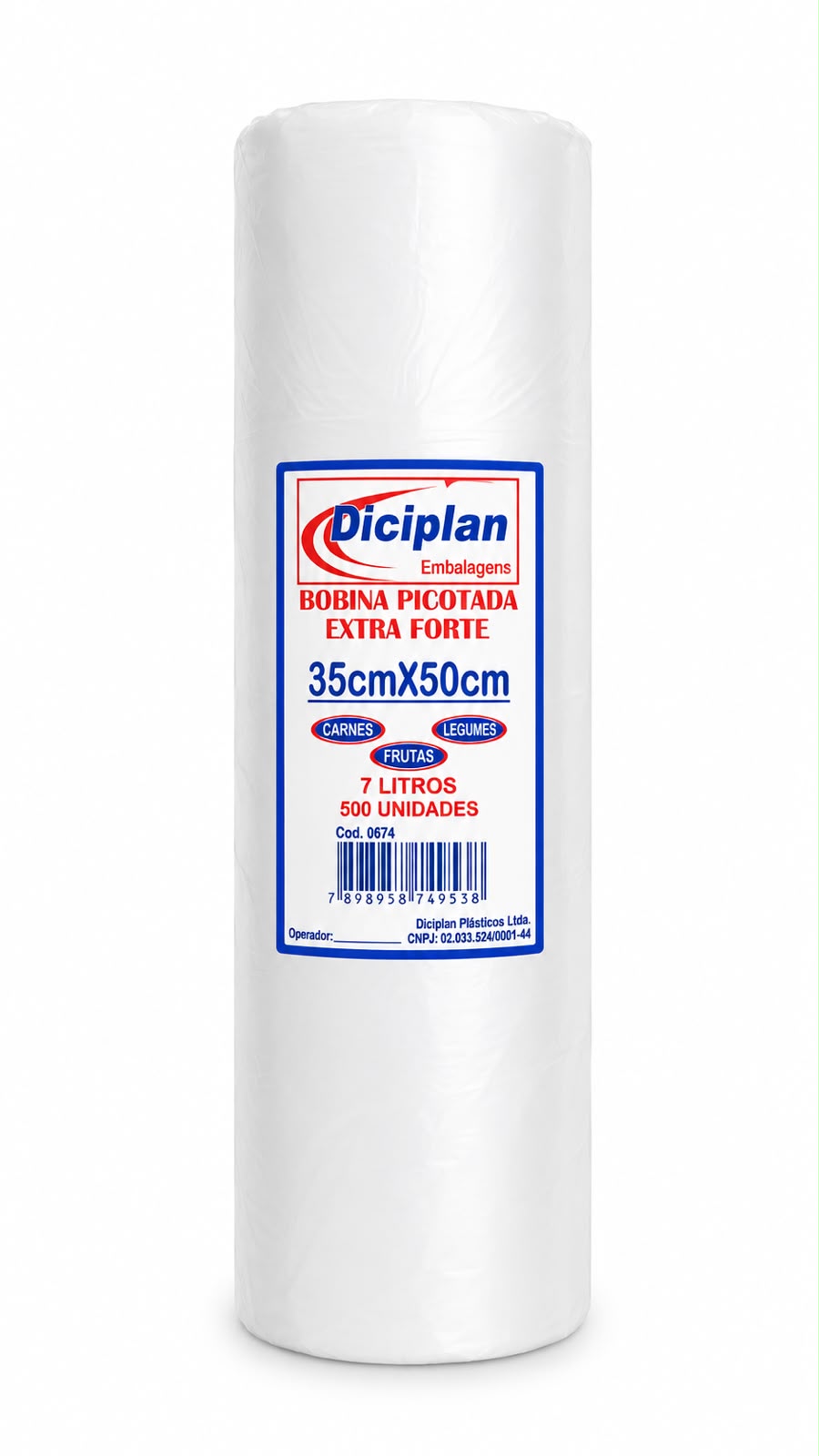Bobina Picotada 35x50 7L Extra Forte Rolo 500un