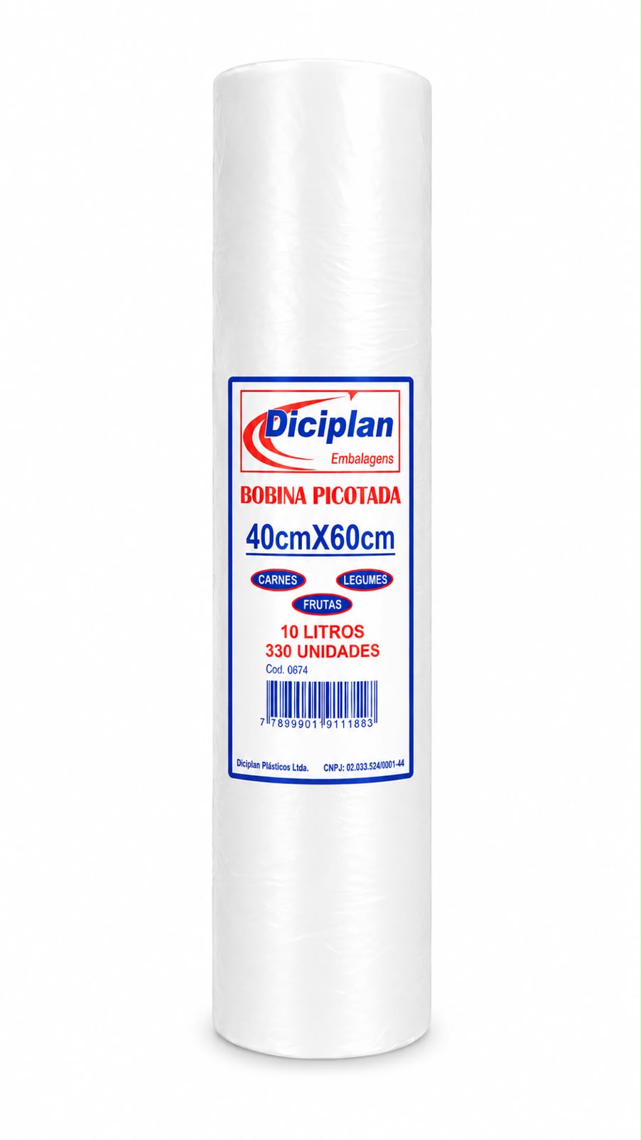 Bobina Picotada 40x60 10L Rolo 330un