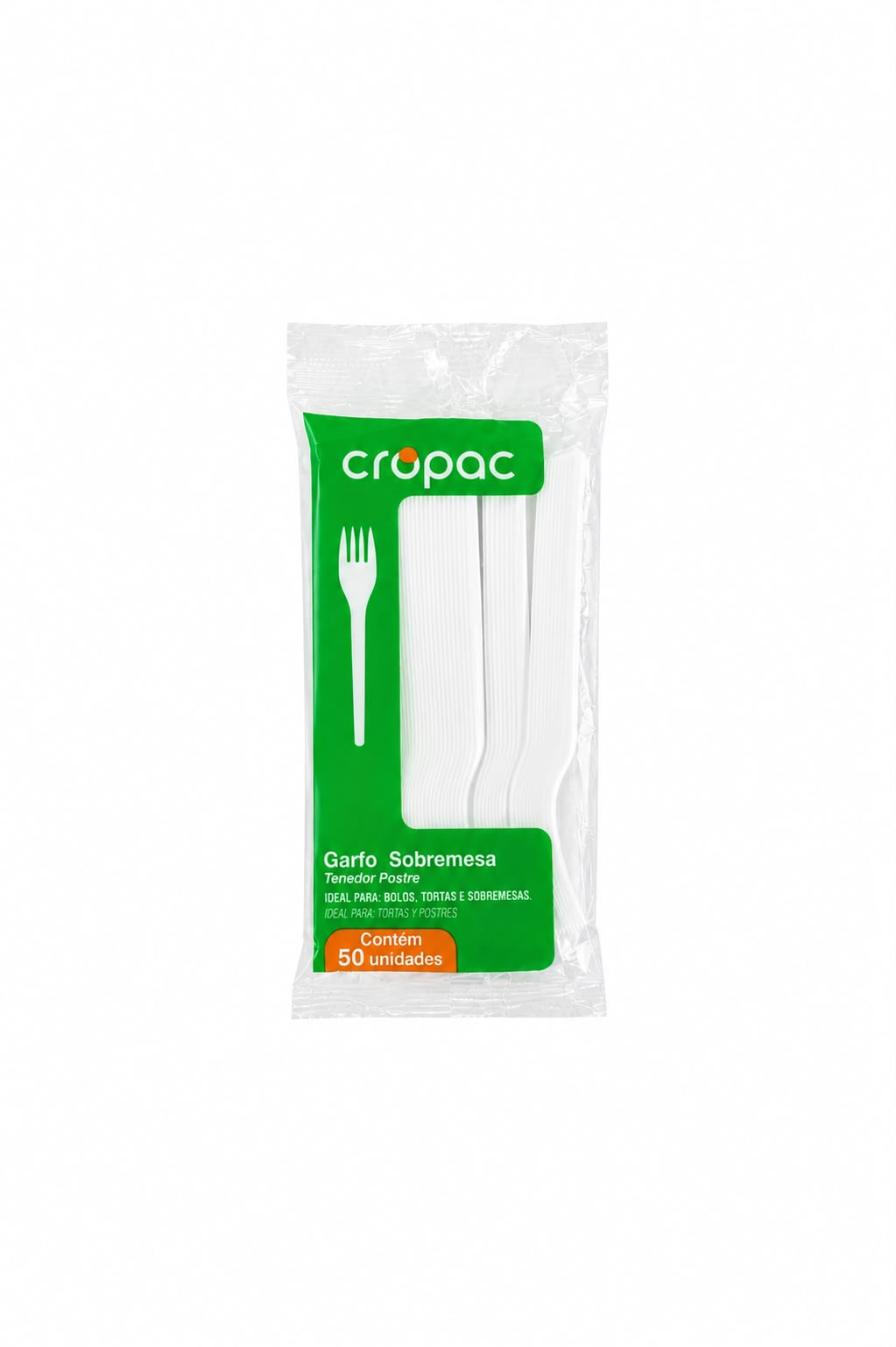 Garfo Sobremesa Branco Pct 50un