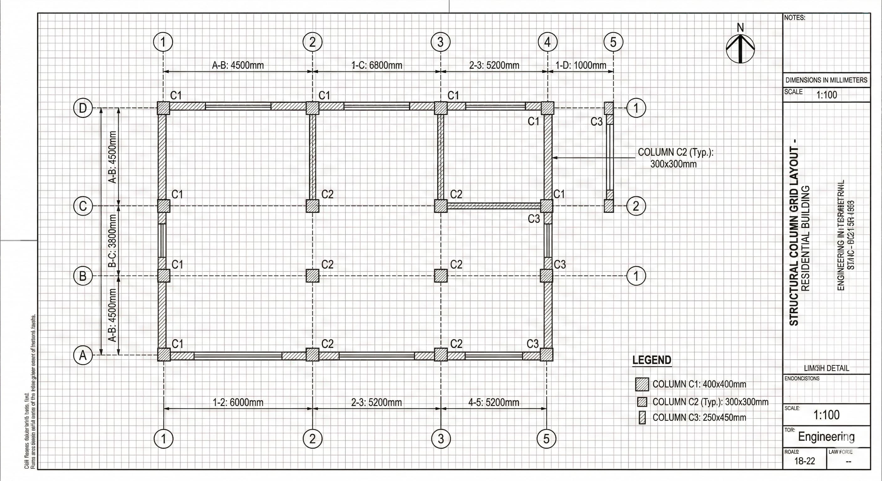 ColumnMaster Structural Grid Planning sample