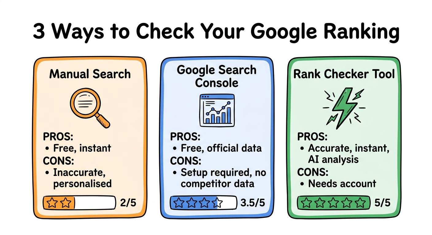 3 ways to check your Google ranking