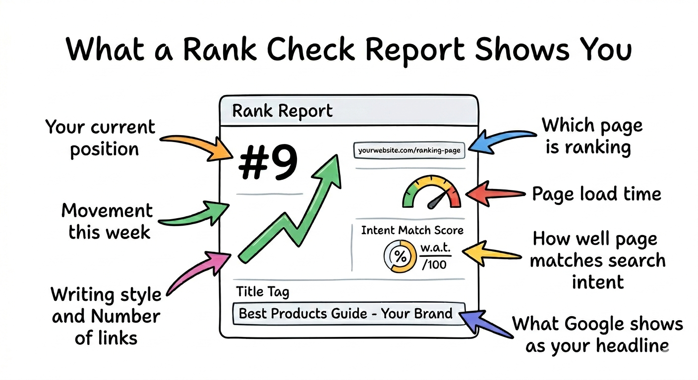 What a rank check report shows you