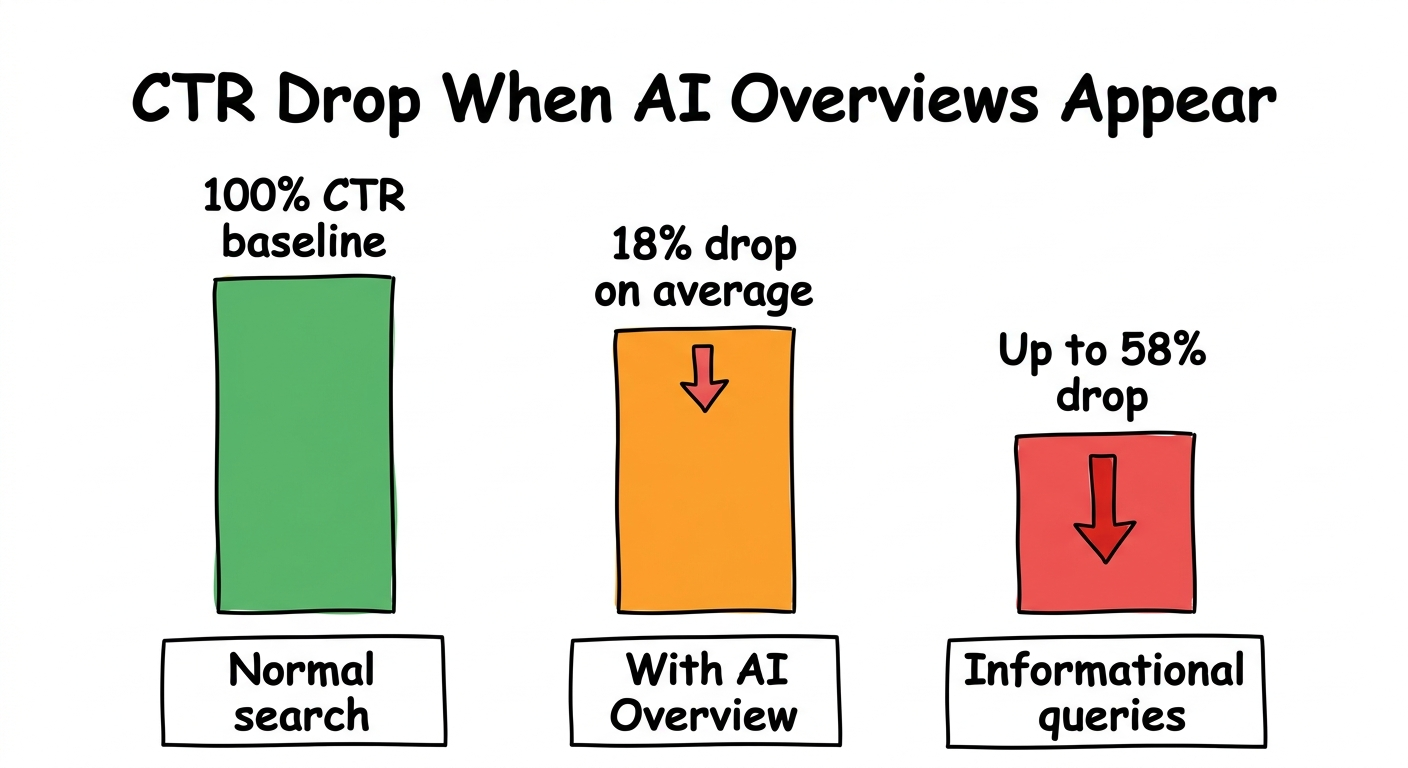 CTR impact when AI Overviews appear