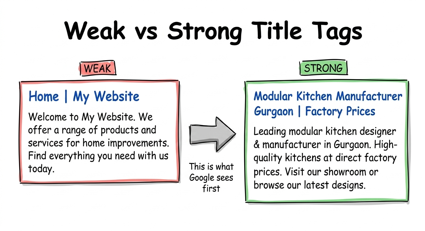 Weak vs strong title tags