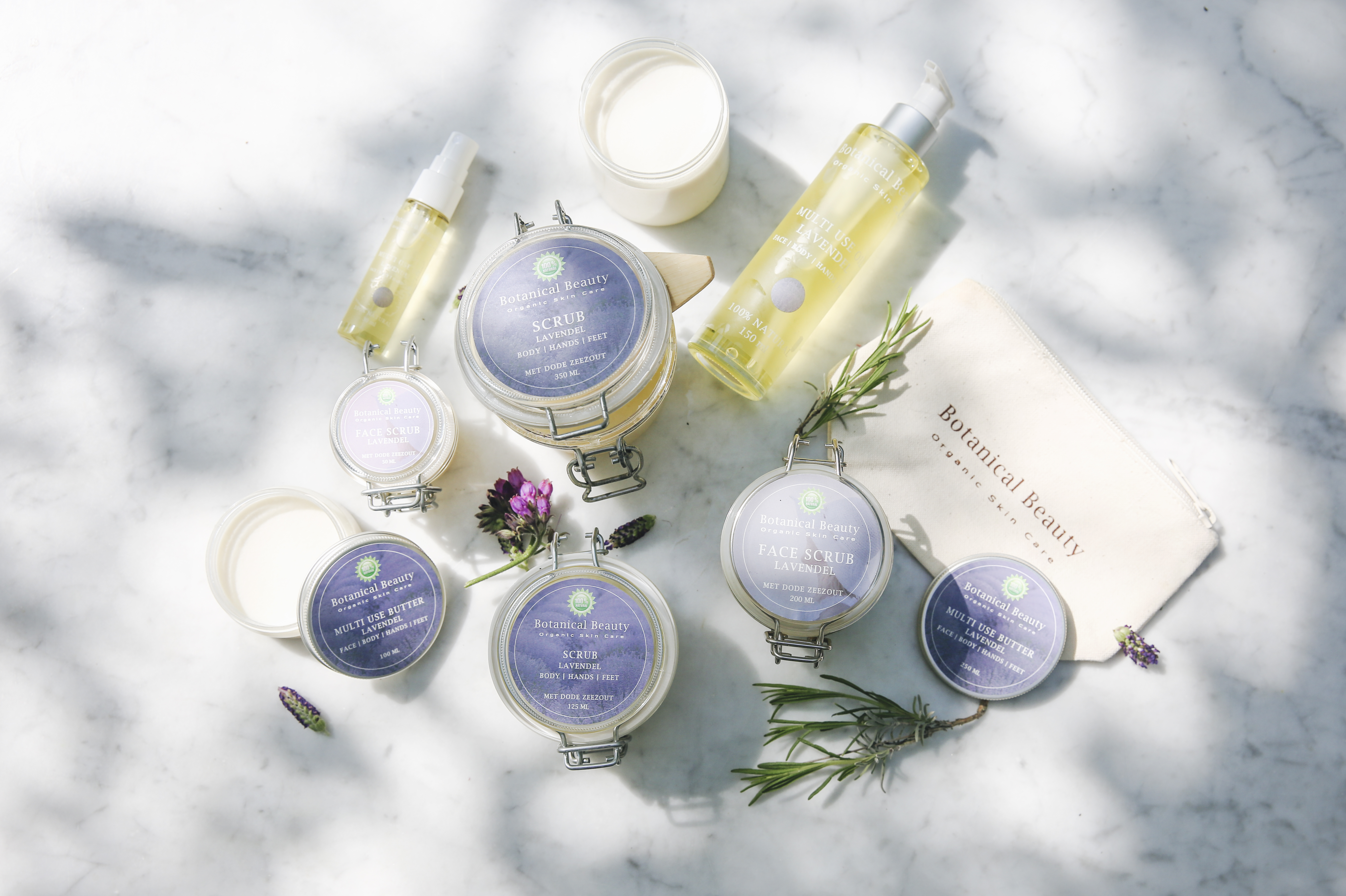 Botanical Beauty scrubs, butters en oliën met lavendel