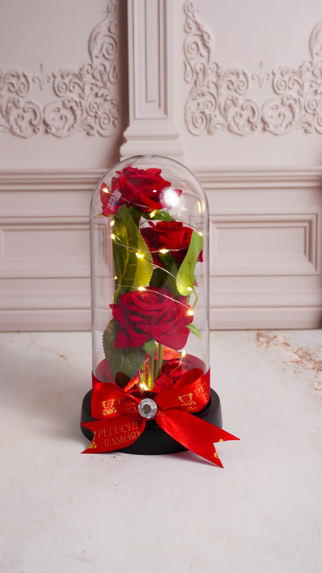Rosa Triple Roja Encapsulada