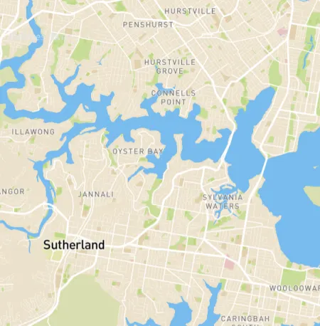 Map of Sydney's Southern Suburbs