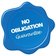 No obligation guarantee badge