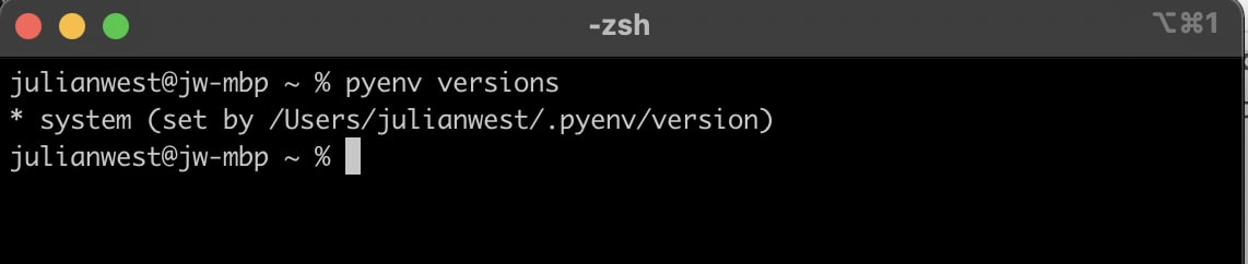 pyenv initial versions