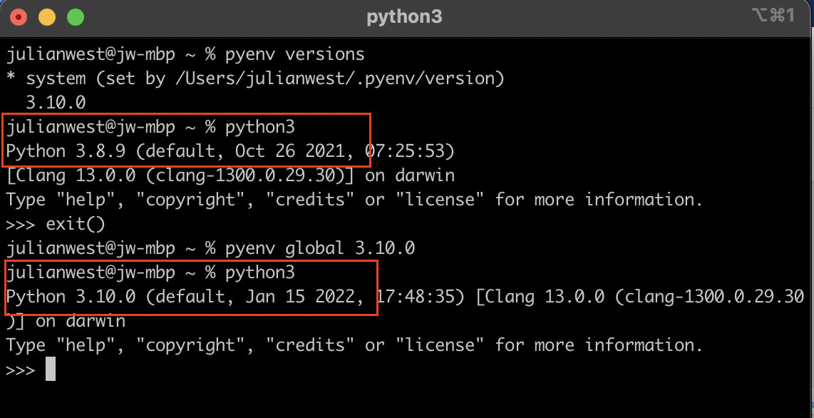 pyenv new version