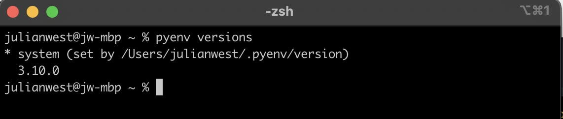 pyenv versions