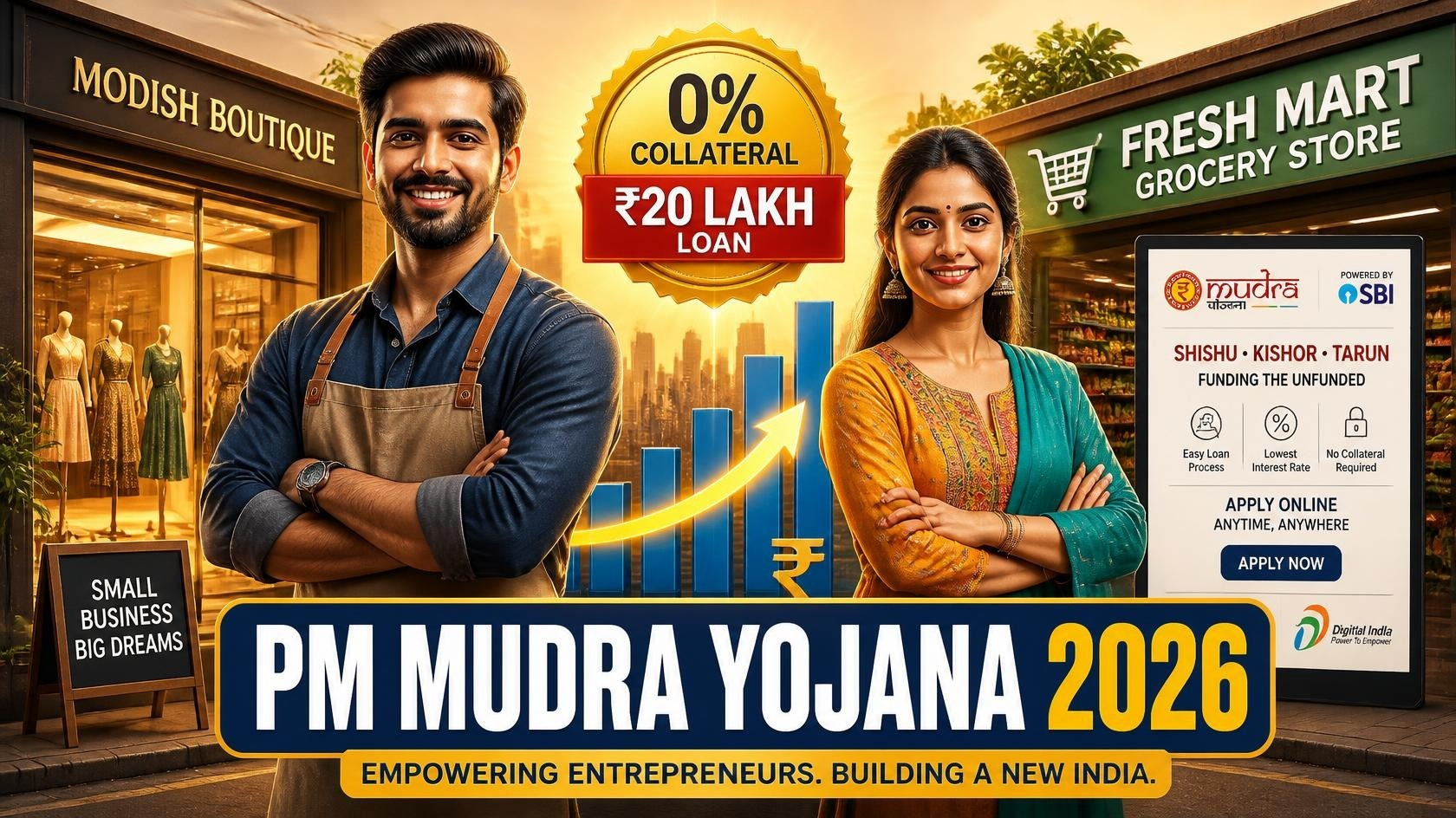PM Mudra Yojana 2026: Bina Guarantee ₹20 Lakh Tak Ka Loan Kaise Lein? Poori Jaankari