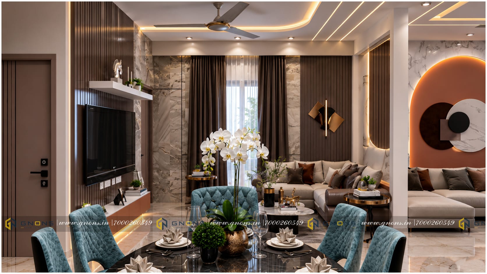 Halo Curve Living & Dining Interior