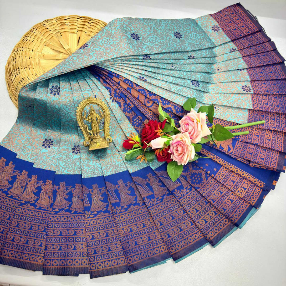 ELITE Korvai Bridal - Light Blue Purple - Image 1