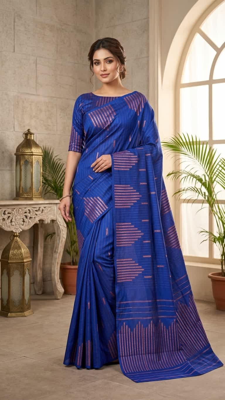 Arani Vairaoosi Soft Silk Saree - Royal Blue - Image 1