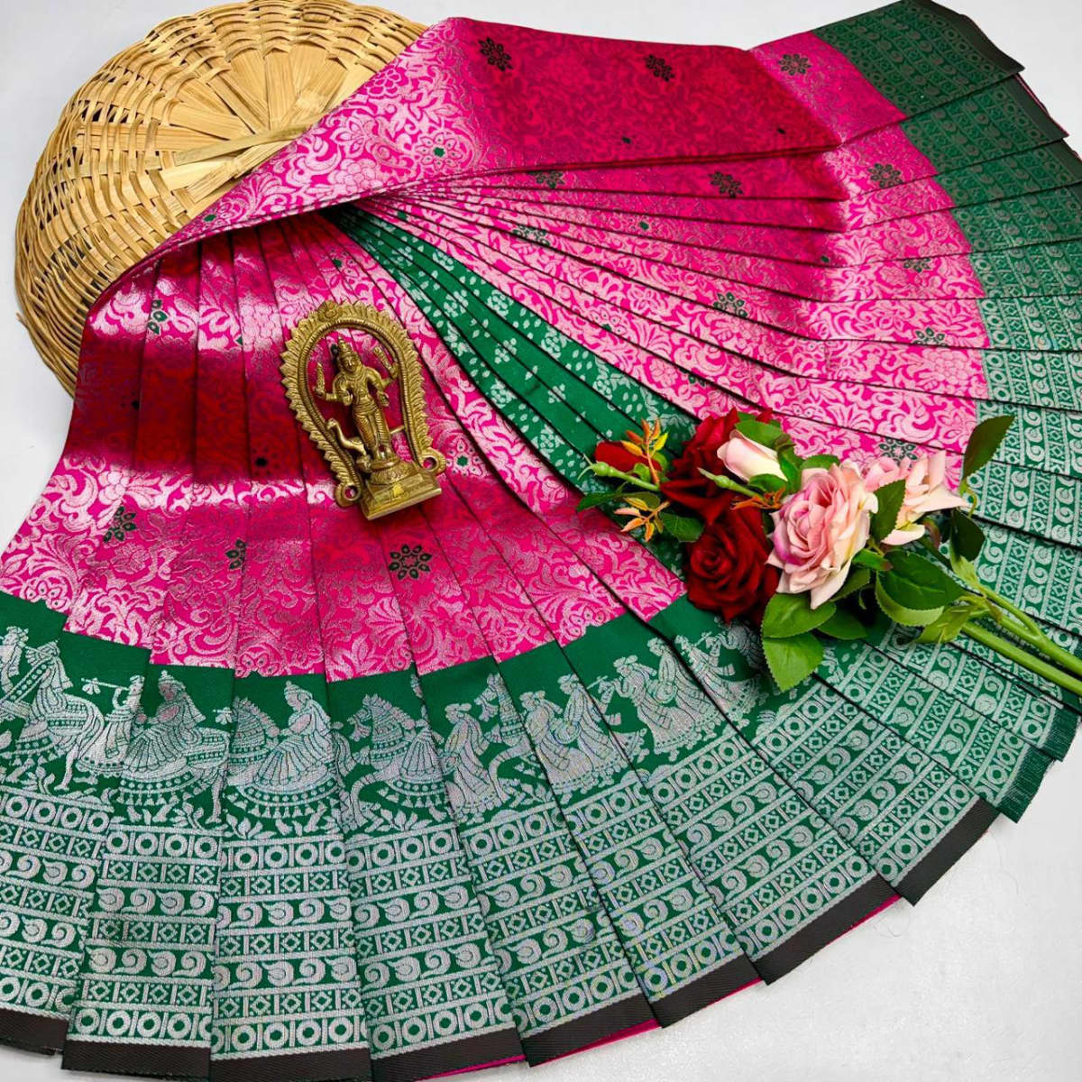 ELITE Korvai Bridal - Magenta Green - Image 1
